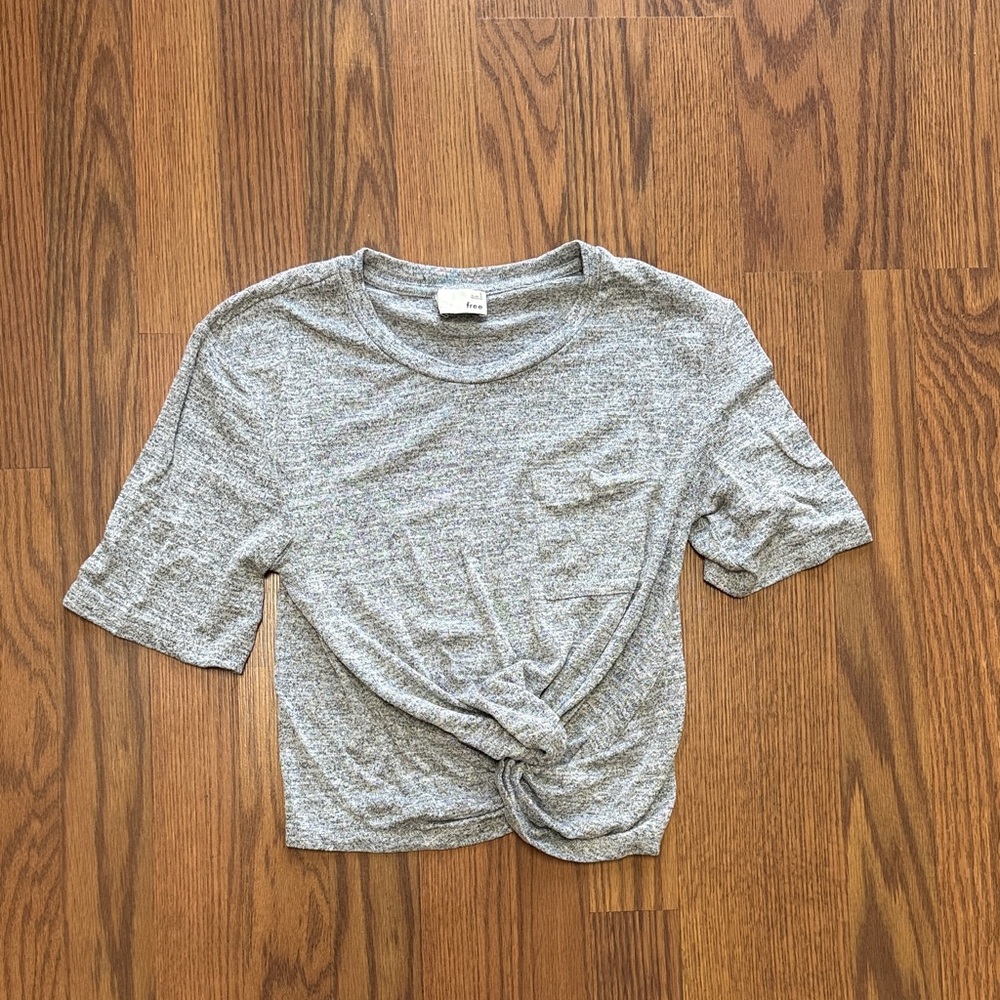 Heather Gray Knotted Tee from aritzia